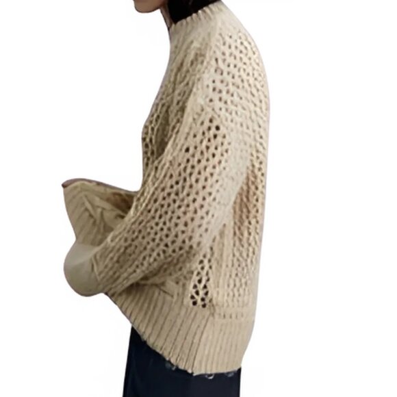 Zara Metallic Thread Cableknit Sweater - Picture 2 of 3